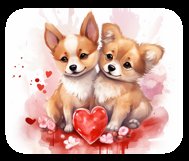 Dog Valentine's Day Sublimation Mouse Pad PNG Bundle Product Image 2