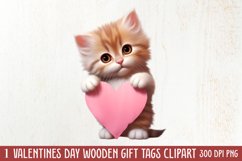 Valentine Cat Peeking Around Clipart Product Image 1