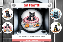 Car Coaster Cool Cat Summerween Product Image 1