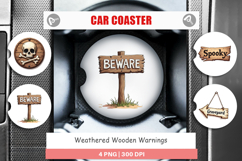 Wooden Warnings Car Coaster Product Image 1