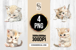 Cute Cream Kitten Clipart Sublimation PNG Product Image 1