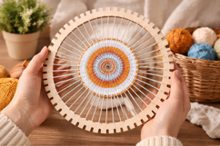 Circle weaving loom 12 inch 30 cm digital download file Product Image 1