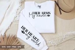 Her Arms My Haven SVG - Mother's Day Sleeve T shirt Design Product Image 1