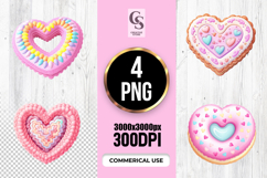 Cute Heart Dessert Clipart Sublimation PNG Product Image 1