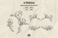 Freesia line art set Svg Png Eps Product Image 1