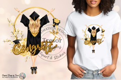 Graduation Blonde Girl PNG Congrats Grad Gold Glam Clipart Product Image 4