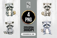 Cute Raccoon Baby Animal Clipart Sublimation PNG Product Image 1