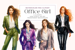 Watercolor Office Girl Cliparts Product Image 1