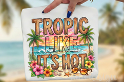 Tropic Like It's Hot PNG, Rustic Beach Sunset Sublimation Product Image 3