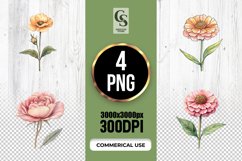 Vintage Botanical Flower Clipart Sublimation PNG Product Image 1