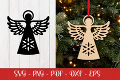 Christmas Angel laser SVG PNG| Christmas ornament Product Image 2