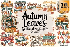 Fall Feels Autumn Leaves &amp; Cozy Quotes PNG Pack Product Image 1