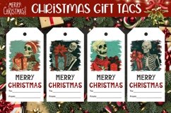 Christmas Skull Gift Tags, Christmas Gift Tag Designs Product Image 1
