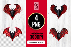 Gothic Bat Wing Heart Illustration Clipart Sublimation PNG Product Image 1