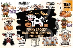 Funny Spooky Halloween Cow PNG Bundle 19 Product Image 1