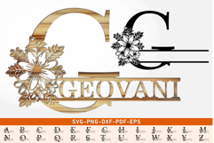 Flower Monogram Split Letters, Floral Monogram Font SVG File Product Image 17