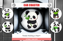 Car Coaster Love Panda Product Image 1