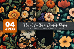 Floral Pattern Digital Paper Product Image 1