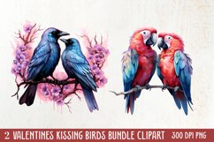 Breeds of Valentine Kissing Birds, Valentine's Day Clipart Product Image 1