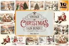 Vintage Christmas Sign PNG Bundle Product Image 1