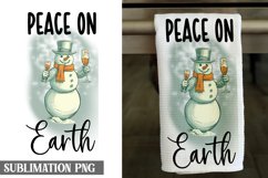 Winey Snowman Kitchen Towel Sublimation| Kitchen Dish Towel Product Image 7