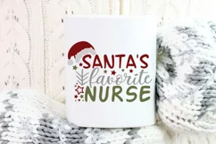 Santa's Favorite Nurse Svg, Nurse Christmas Svg, Funny Svg. Product Image 6