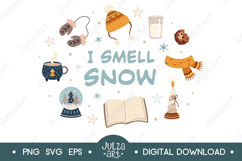 I Smell Snow Png, Cozy Winter Season Svg, Stars Hollow Product Image 1