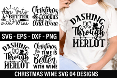Christmas Wine SVG Design - Dashing Through Merlot Product Image 1