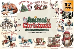 Animal Christmas PNG Sublimation Pack Product Image 1