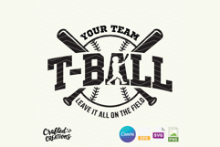 T-Ball Team SVG Design Editable Baseball Logo Cut Files Product Image 1