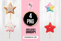 Star Lollipop Clipart Sublimation PNG Product Image 1
