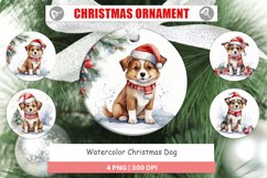 Christmas Ornaments Watercolor Christmas Dog Product Image 1