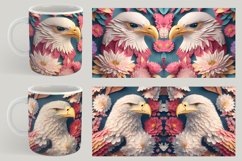 3D Patriotic Eagle Floral Mug Wrap | Sublimation Coffee Product Image 4