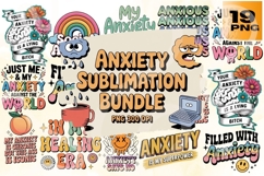 Anxiously Iconic Funny &amp; Relatable Anxiety Quotes PNG Pack Product Image 1