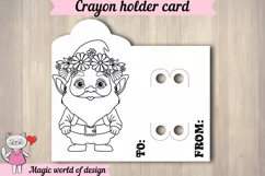 Summer crayon holder card svg, Gnome wreath of flowers Product Image 2