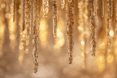 Sparkling Gold Glitter Icicles - Festive Holiday Background Product Image 1