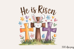 He is risen! PNG, Retro Easter Day Sublimation PNG Product Image 1