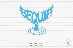 Bequia Island word art in the Shape of a Whale Tail SVG Product Image 2