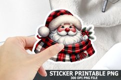 Christmas Santa Sticker| Christmas Sticker PNG Design Product Image 1