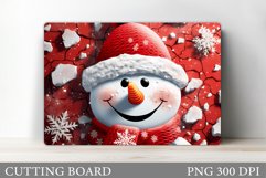 Cute Snowman Cutting Board. Christmas Kitchen Cutting Board Product Image 1