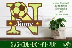 Football or Soccer Capital Monogram Letter N SVG Product Image 1