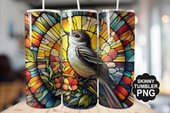 Eastern Phoebe Single Bird Stained Glass - Tumble Design Product Image 1
