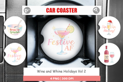Car Coaster Wine and Whine Quotes Product Image 1
