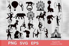 circus svg, silhouettes circus, circus bundle, cutting file Product Image 1