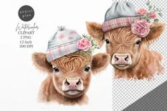 Calf clipart, Farm animals clipart, Watercolor Product Image 1