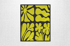 Bold Yellow Floral Abstract Embroidery Design Product Image 1