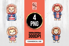 Patriotic Lion Shirt Clipart PNG Product Image 1