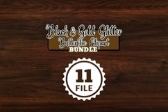 Black and Gold Glitter Butterflies Clipart Product Image 4