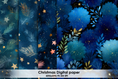 Christmas digital paper, background clipart Product Image 1