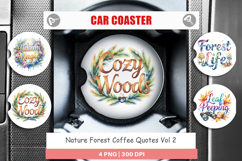 Nature Forest Coffee Quotes Car Coaster Product Image 1